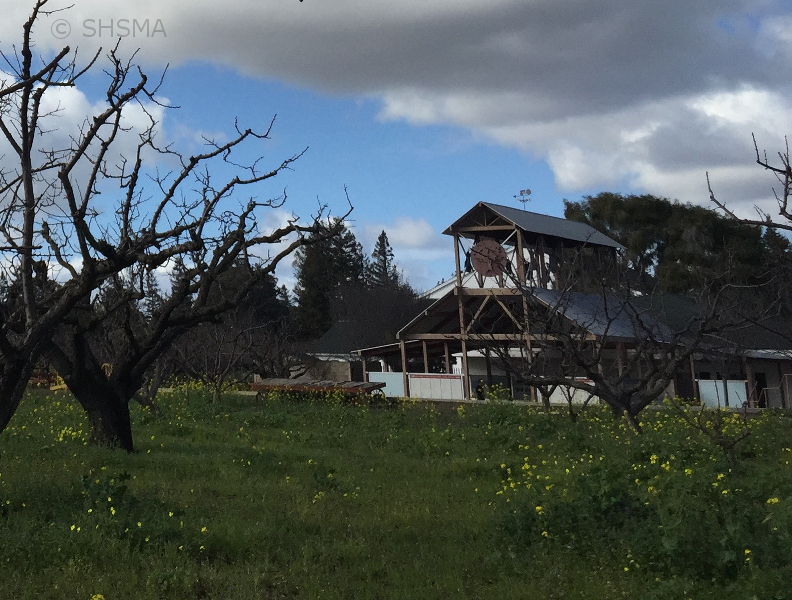 Orchard in winter with OHPIE in background - January 30, 2016