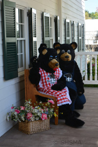 Mama and Papa Bear on the museum porch