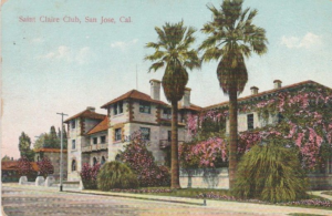 Color postcard of the St. Claire Club, San Jose